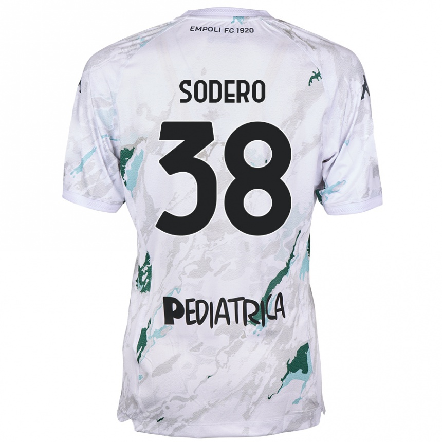 Kids Football Andrea Sodero #38 Grey Away Jersey 2024/25 T-Shirt Canada