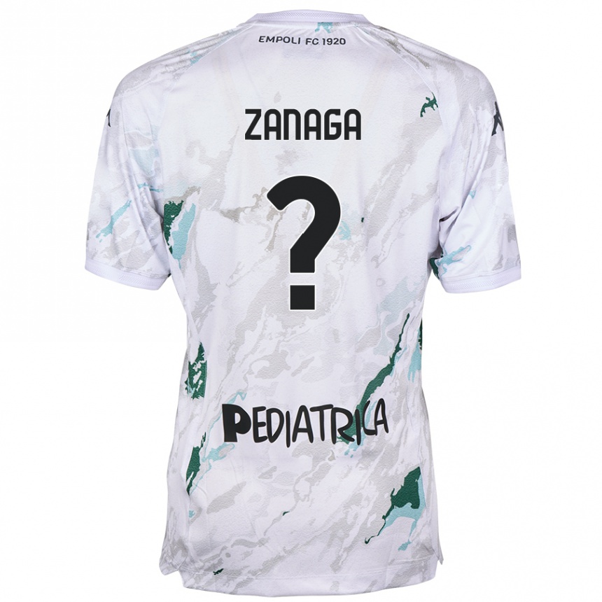 Kids Football Edoardo Zanaga #0 Grey Away Jersey 2024/25 T-Shirt Canada