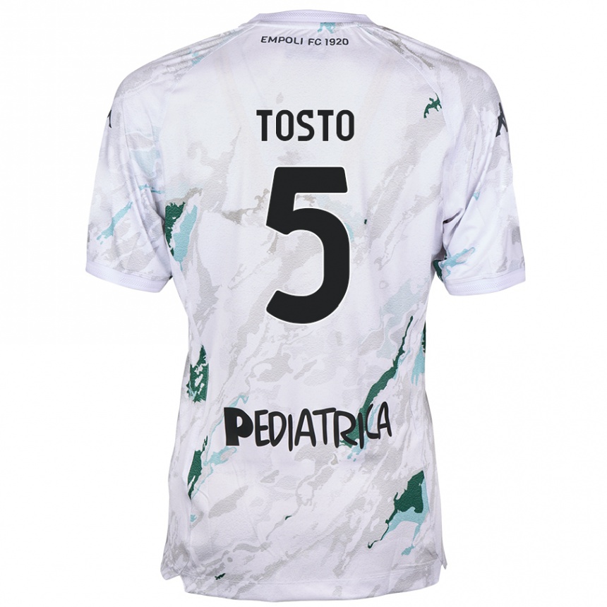 Kids Football Lorenzo Tosto #5 Grey Away Jersey 2024/25 T-Shirt Canada