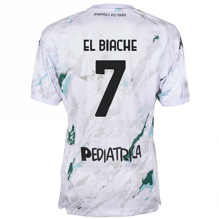 Kids Football Noah El Biache #7 Grey Away Jersey 2024/25 T-Shirt Canada