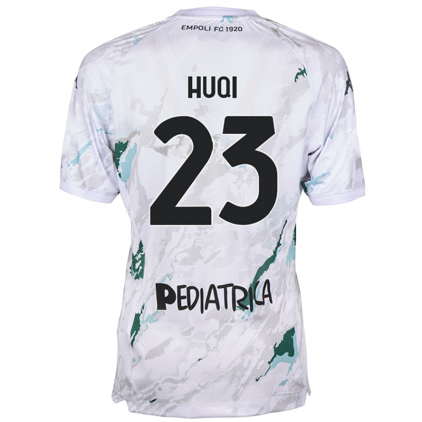 Kids Football Mattia Huqi #23 Grey Away Jersey 2024/25 T-Shirt Canada