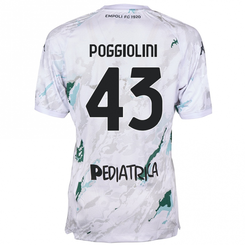 Kids Football Duccio Poggiolini #43 Grey Away Jersey 2024/25 T-Shirt Canada