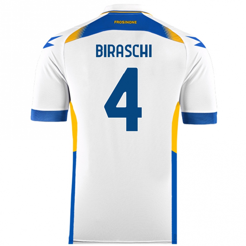 Kids Football Davide Biraschi #4 White Away Jersey 2024/25 T-Shirt Canada