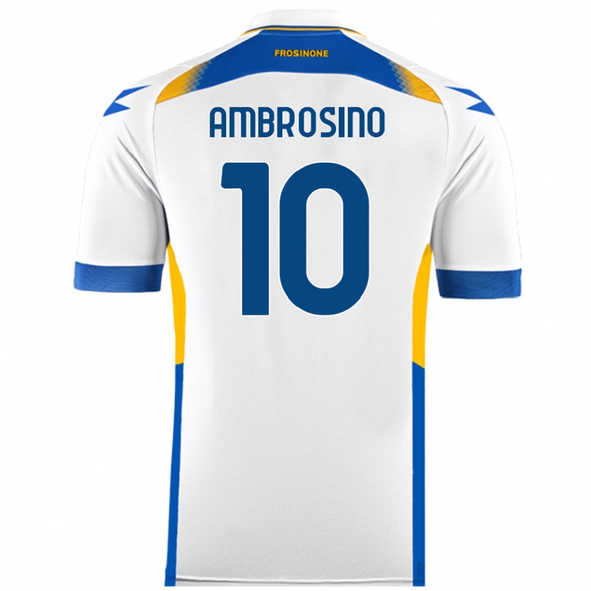 Enfant Football Maillot Giuseppe Ambrosino #10 Blanc Tenues Extérieur 2024/25 Canada