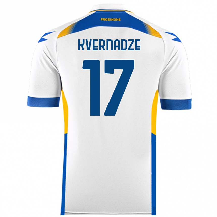 Enfant Football Maillot Giorgi Kvernadze #17 Blanc Tenues Extérieur 2024/25 Canada