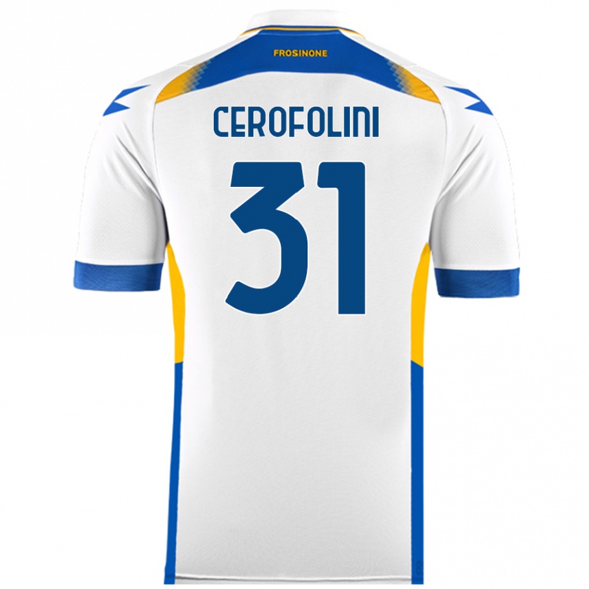 Enfant Football Maillot Michele Cerofolini #31 Blanc Tenues Extérieur 2024/25 Canada