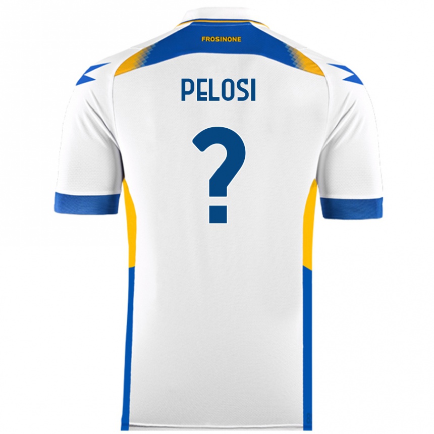 Kids Football Dario Pelosi #0 White Away Jersey 2024/25 T-Shirt Canada