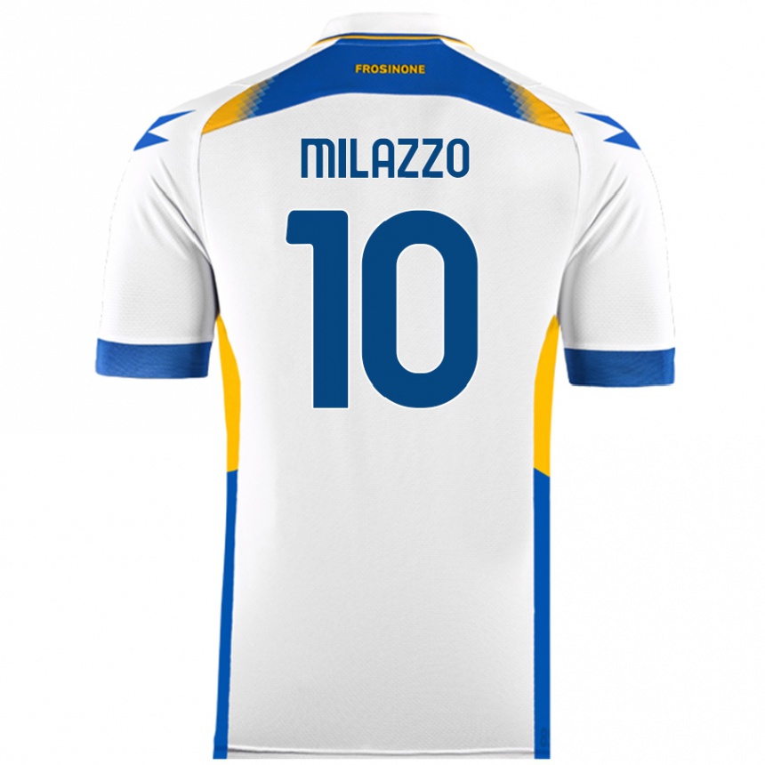 Enfant Football Maillot Simone Milazzo #10 Blanc Tenues Extérieur 2024/25 Canada