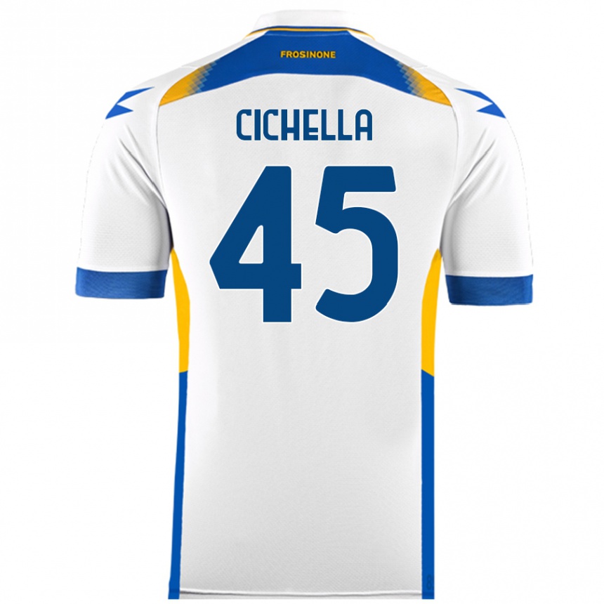 Enfant Football Maillot Matteo Cichella #45 Blanc Tenues Extérieur 2024/25 Canada