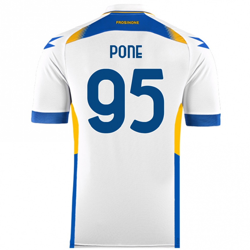 Kids Football Cristian Pone #95 White Away Jersey 2024/25 T-Shirt Canada