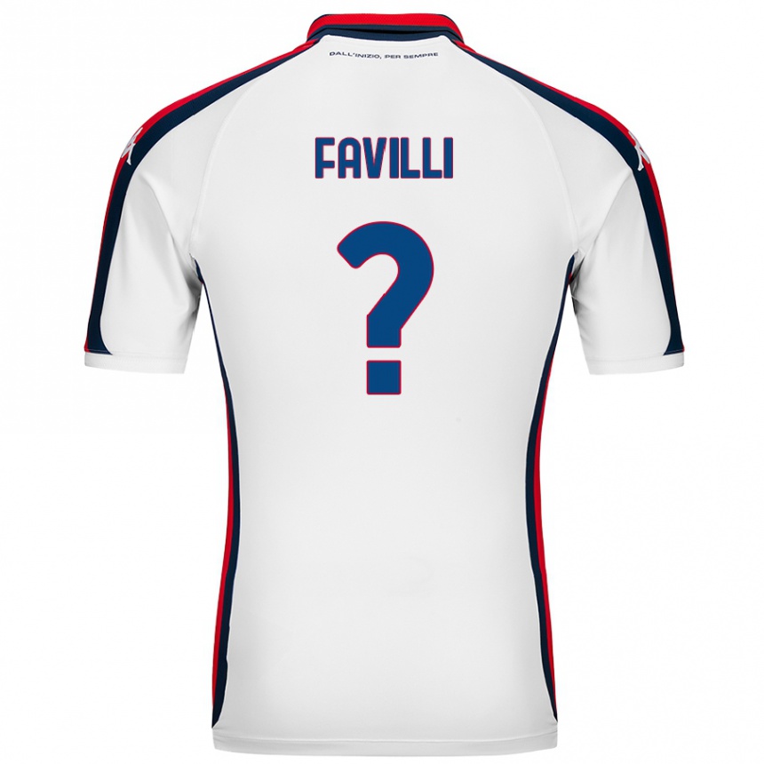 Kids Football Andrea Favilli #0 White Away Jersey 2024/25 T-Shirt Canada