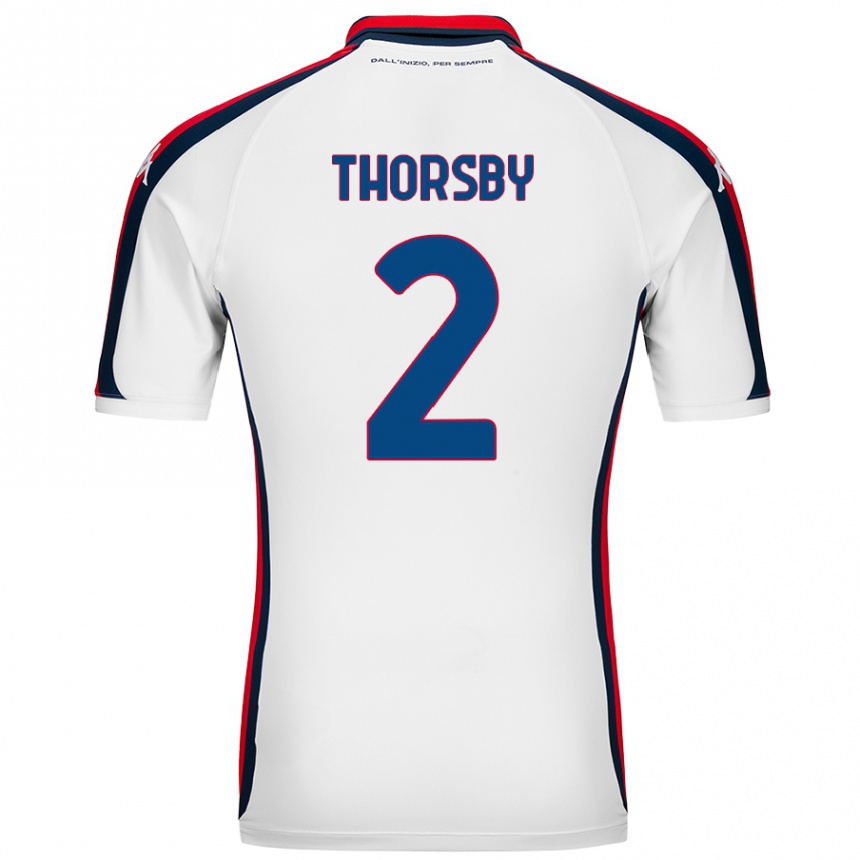 Kids Football Morten Thorsby #2 White Away Jersey 2024/25 T-Shirt Canada