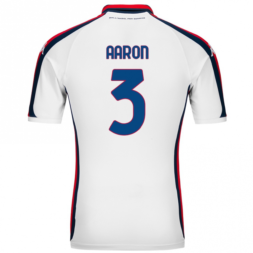 Kids Football Aarón Martín #3 White Away Jersey 2024/25 T-Shirt Canada