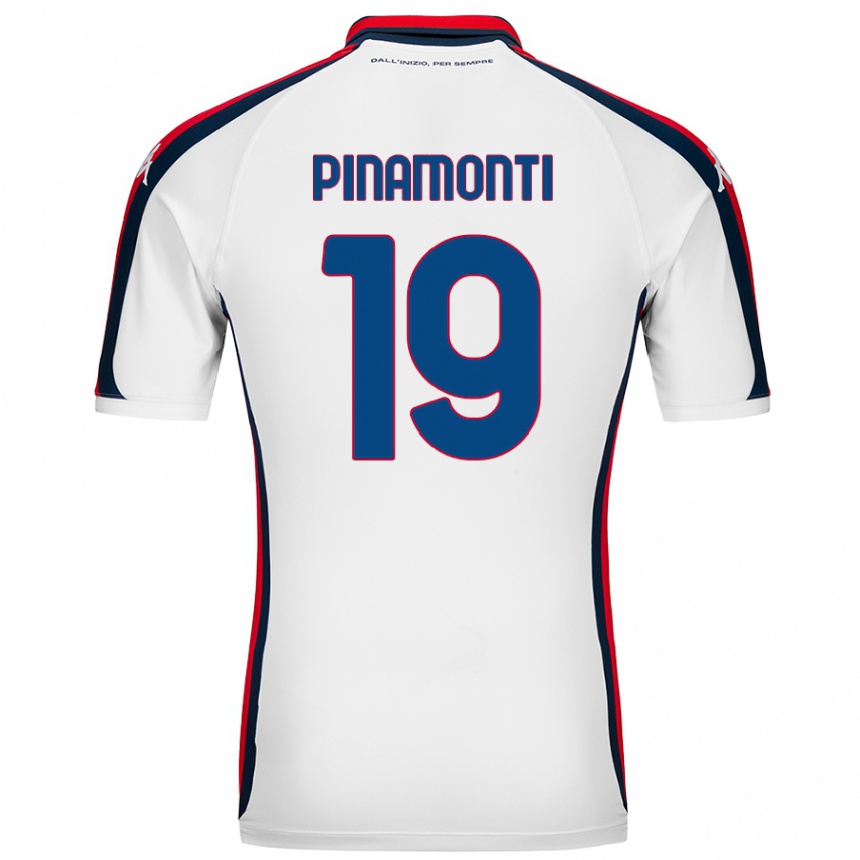 Kids Football Andrea Pinamonti #19 White Away Jersey 2024/25 T-Shirt Canada