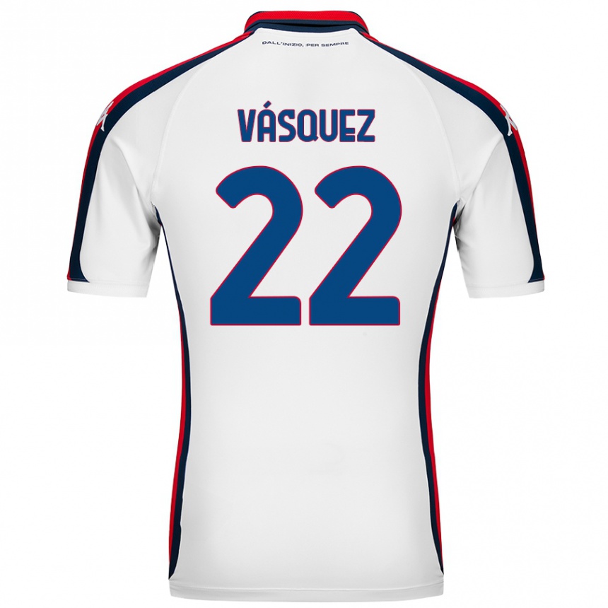 Kids Football Johan Vásquez #22 White Away Jersey 2024/25 T-Shirt Canada