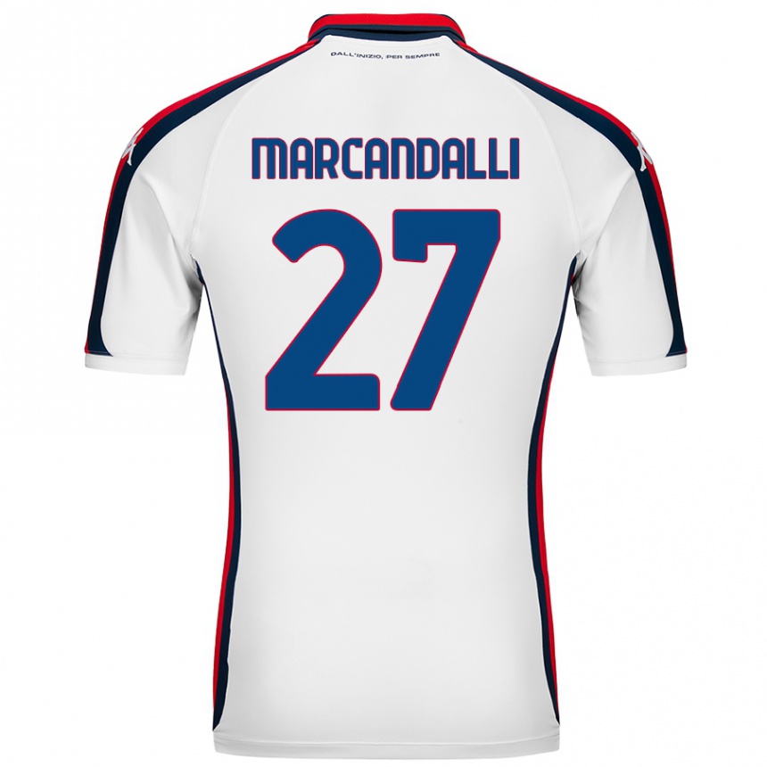 Kids Football Alessandro Marcandalli #27 White Away Jersey 2024/25 T-Shirt Canada