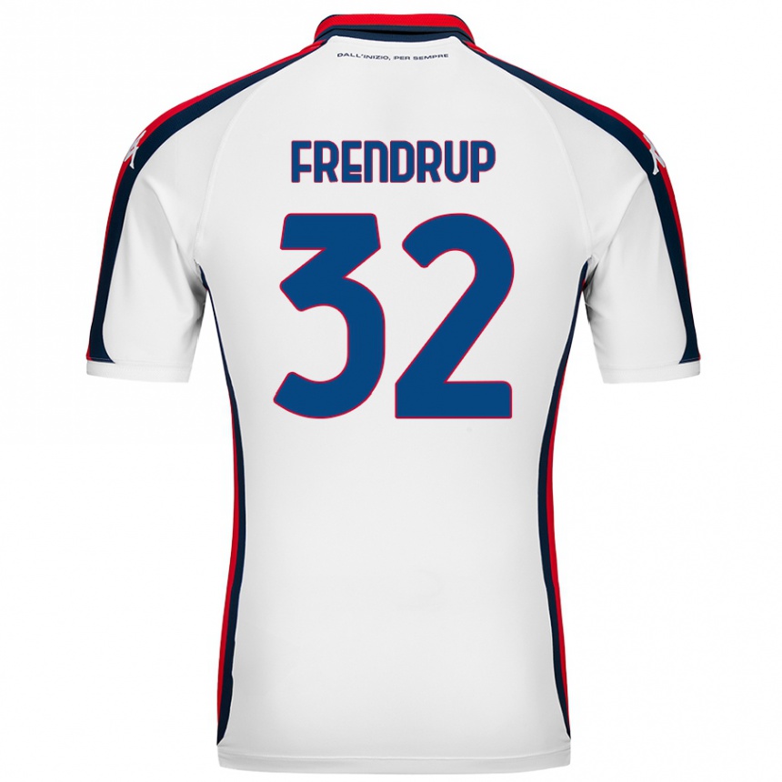 Kids Football Morten Frendrup #32 White Away Jersey 2024/25 T-Shirt Canada