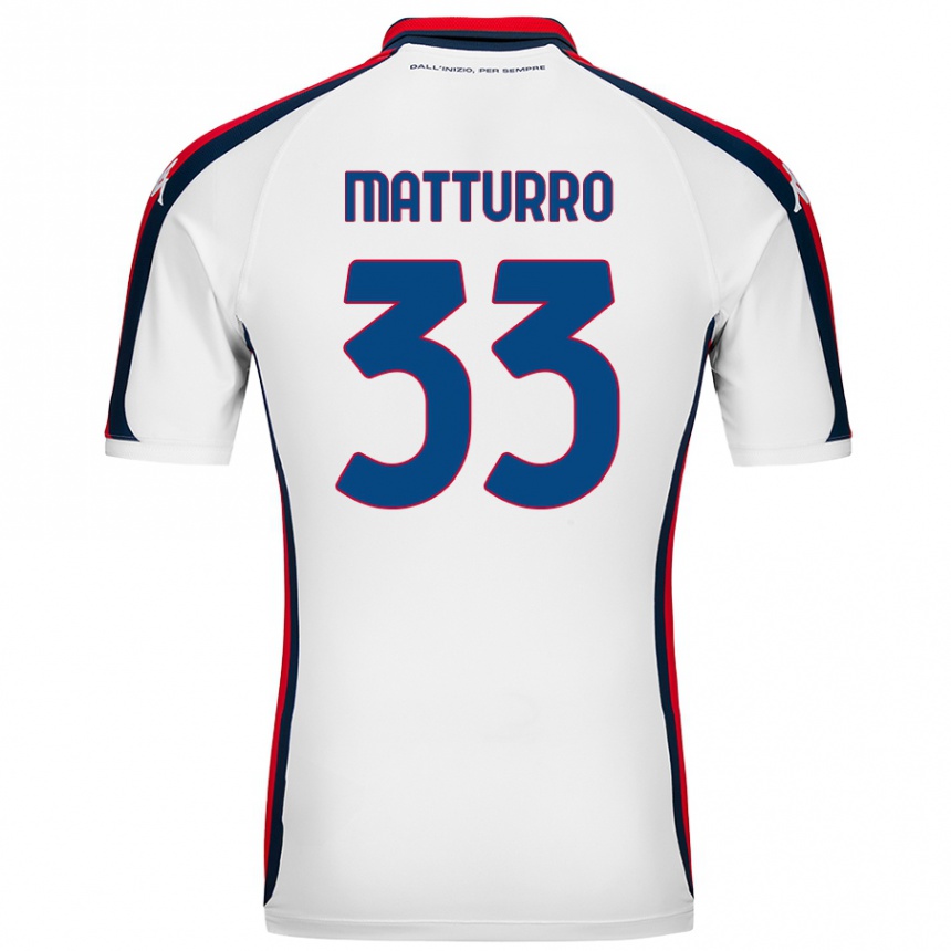 Kids Football Alan Matturro #33 White Away Jersey 2024/25 T-Shirt Canada