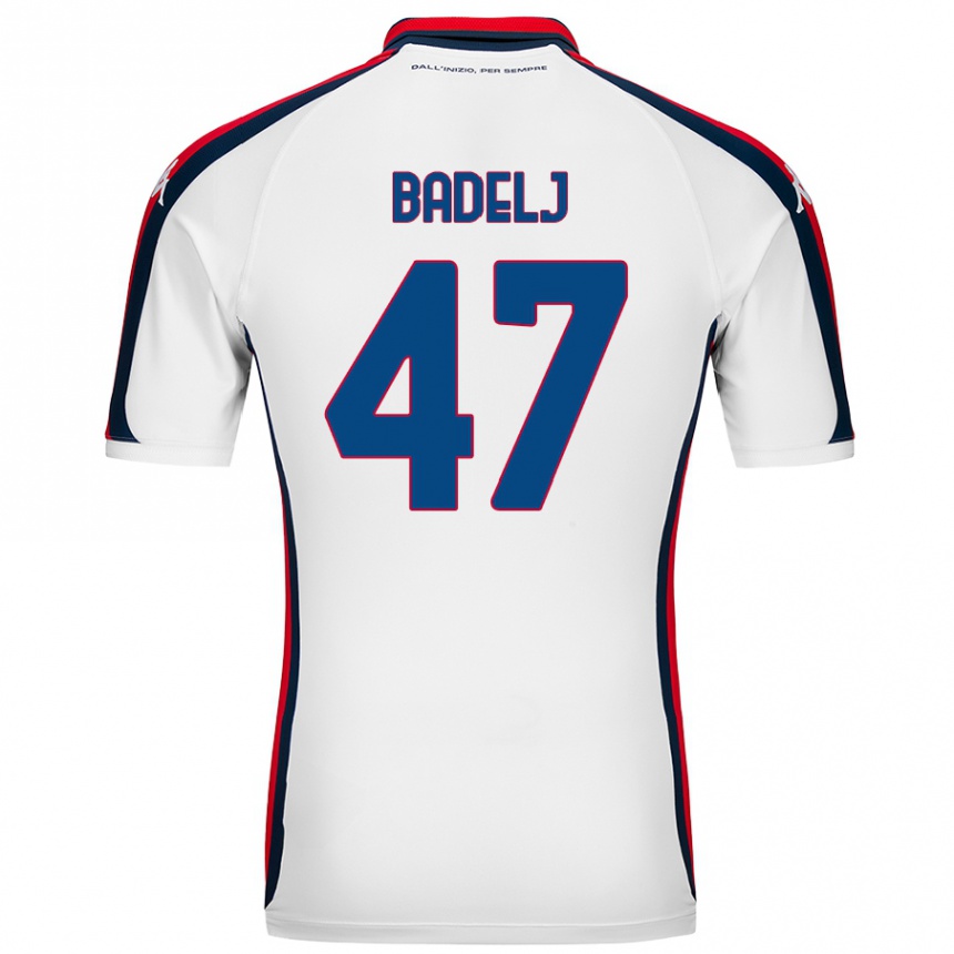 Kids Football Milan Badelj #47 White Away Jersey 2024/25 T-Shirt Canada