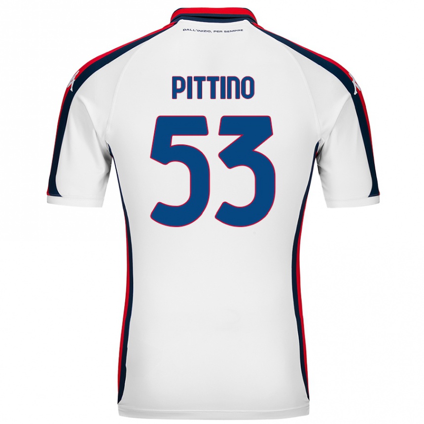 Kids Football Tommaso Pittino #53 White Away Jersey 2024/25 T-Shirt Canada