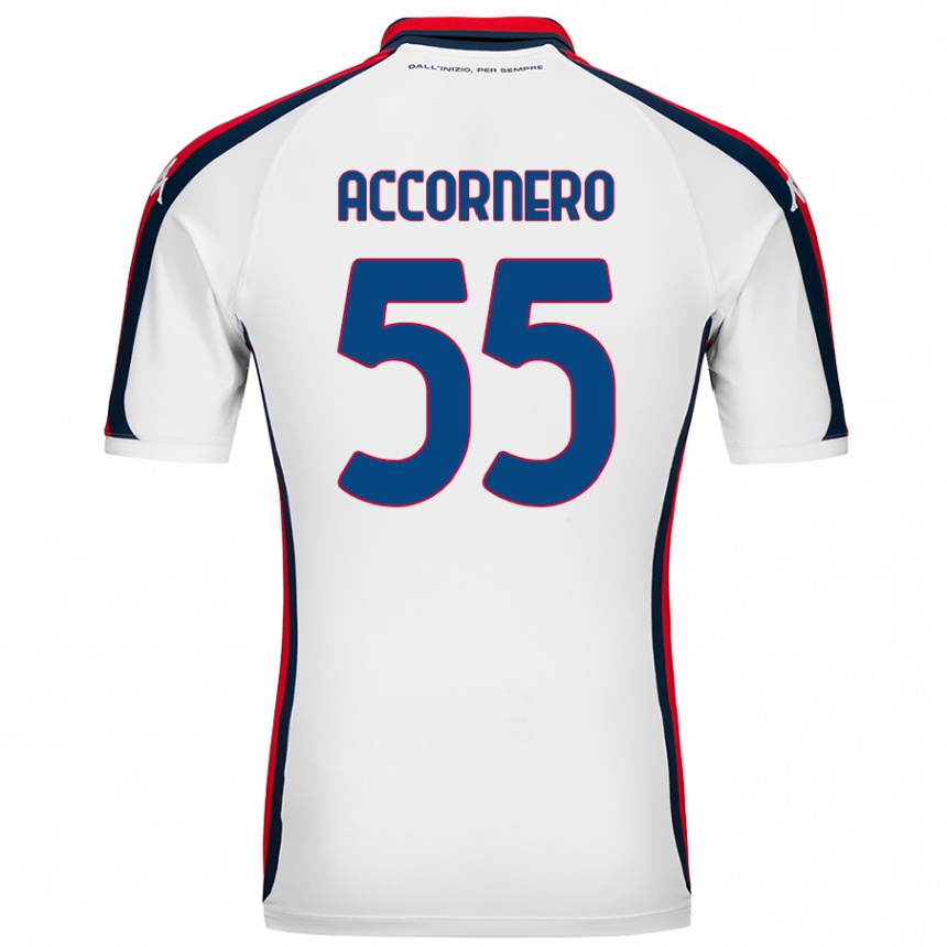 Kids Football Federico Accornero #55 White Away Jersey 2024/25 T-Shirt Canada