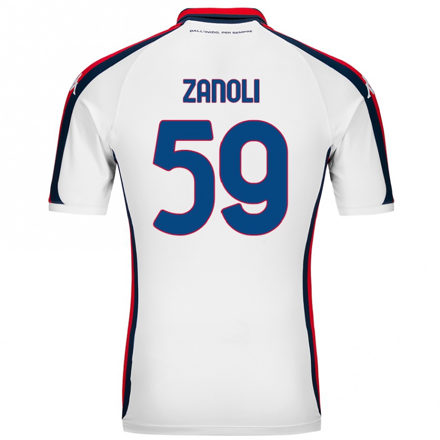 Kids Football Alessandro Zanoli #59 White Away Jersey 2024/25 T-Shirt Canada