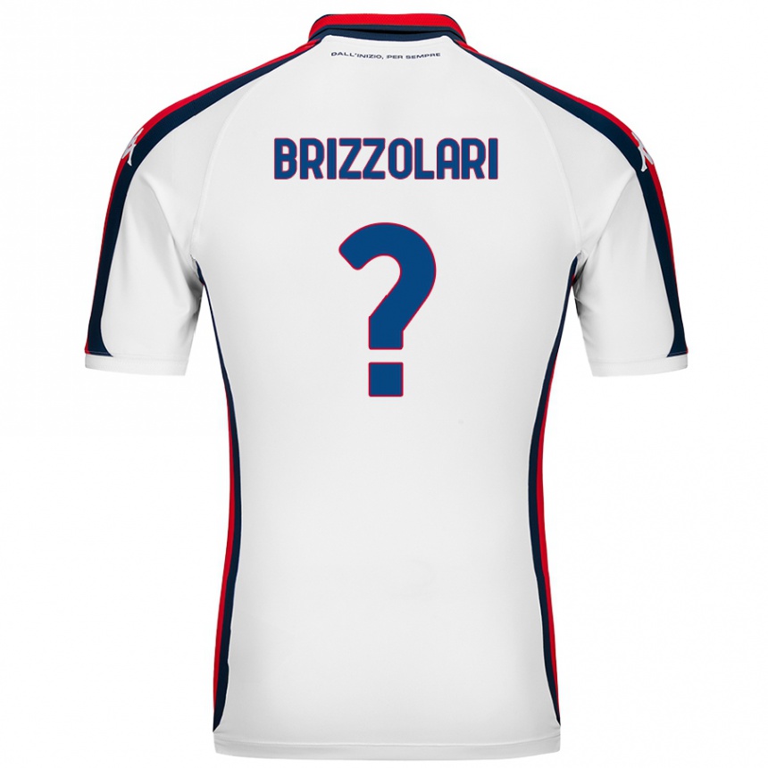 Kids Football Mattia Brizzolari #0 White Away Jersey 2024/25 T-Shirt Canada