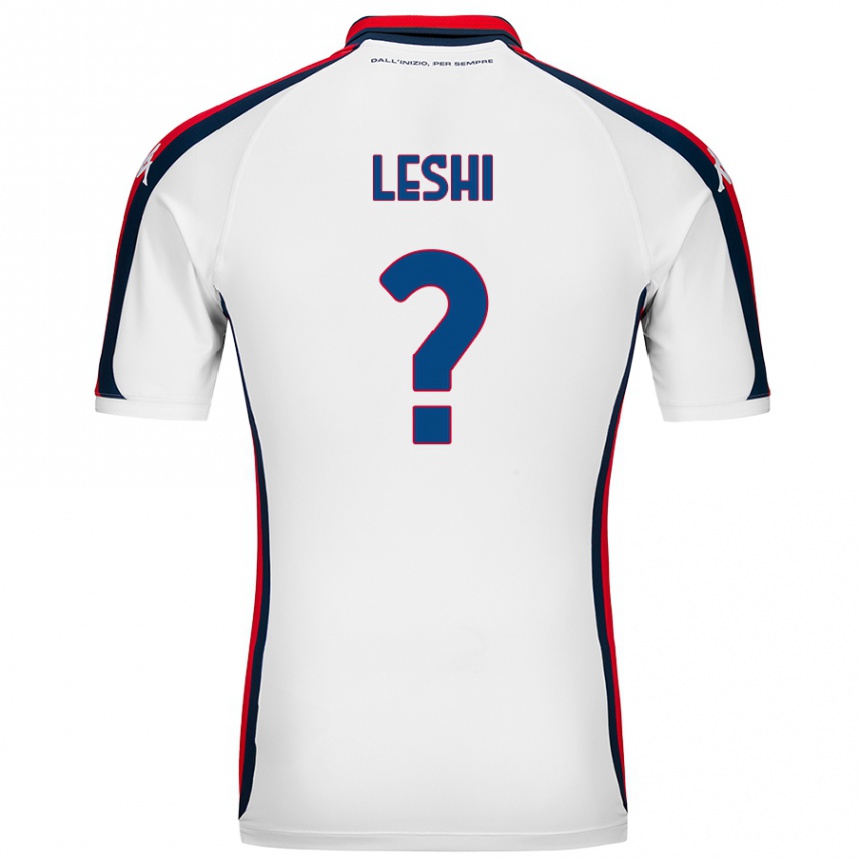 Kids Football Arber Leshi #0 White Away Jersey 2024/25 T-Shirt Canada