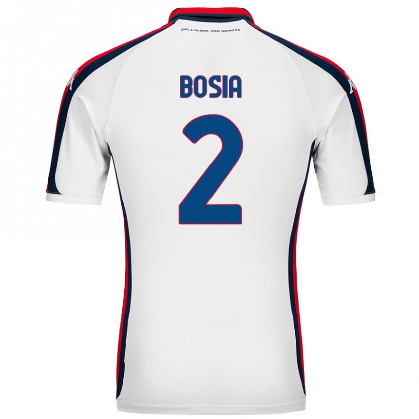 Kids Football Davide Bosia #2 White Away Jersey 2024/25 T-Shirt Canada