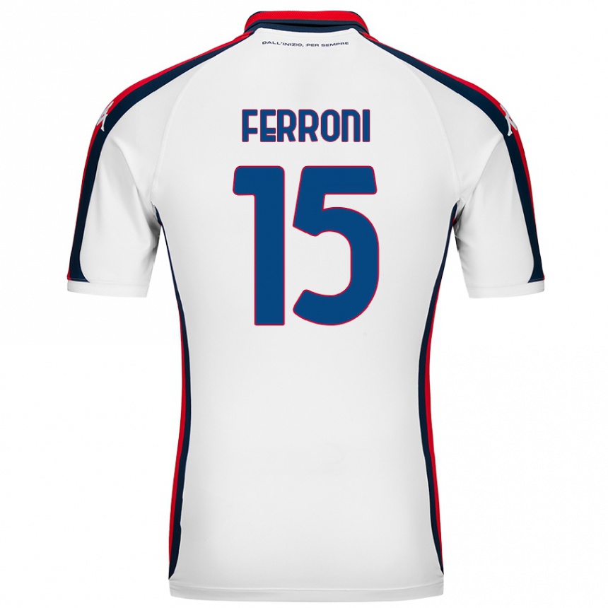 Kids Football Leonardo Ferroni #15 White Away Jersey 2024/25 T-Shirt Canada