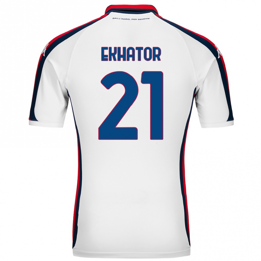 Kids Football Jeff Ekhator #21 White Away Jersey 2024/25 T-Shirt Canada