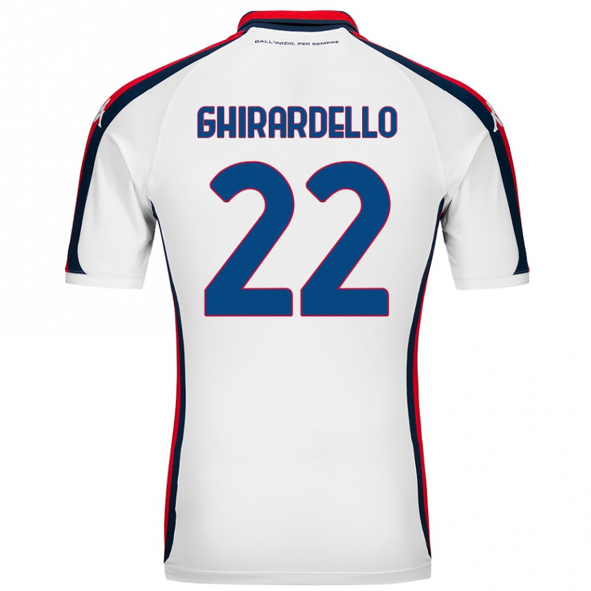 Kids Football Tommaso Ghirardello #22 White Away Jersey 2024/25 T-Shirt Canada