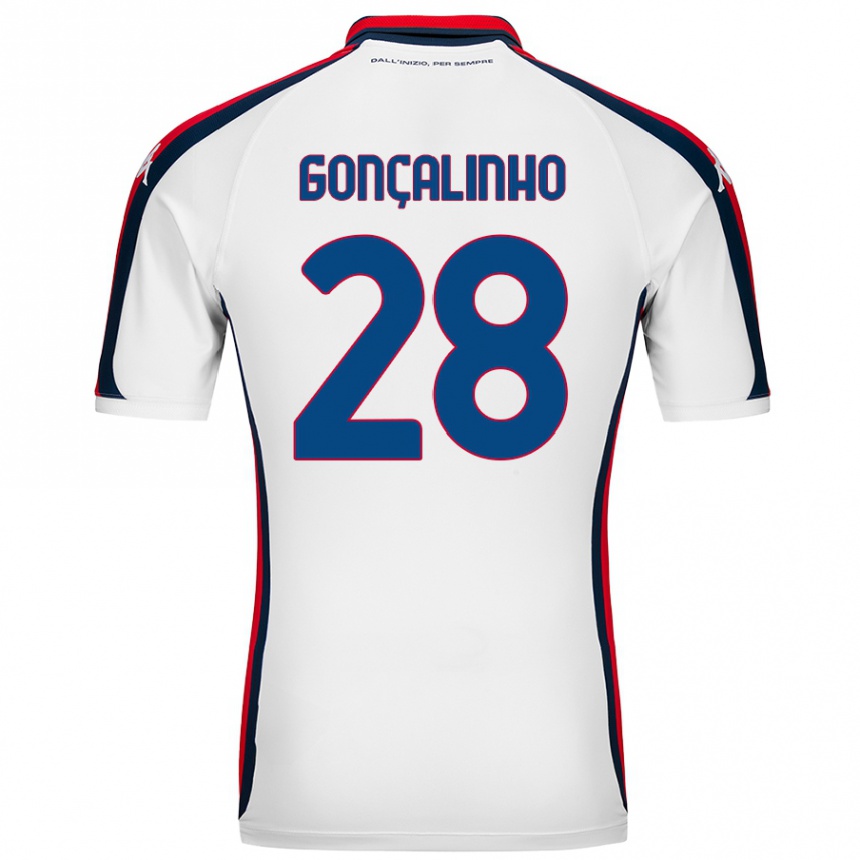 Kids Football João Gonçalinho #28 White Away Jersey 2024/25 T-Shirt Canada