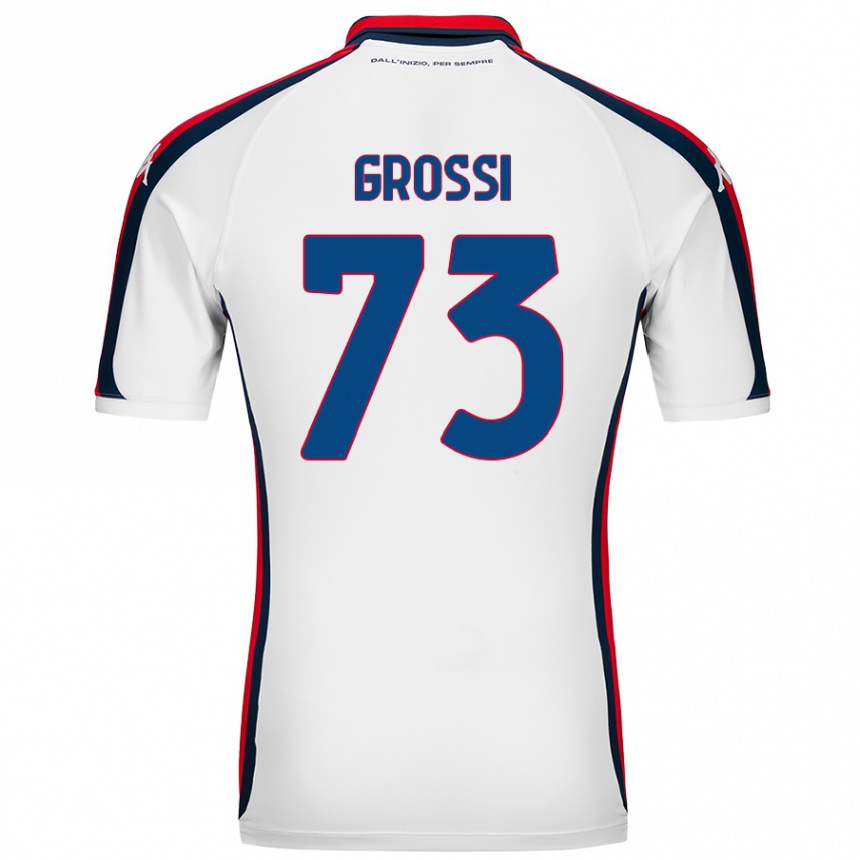 Kids Football Jacopo Grossi #73 White Away Jersey 2024/25 T-Shirt Canada