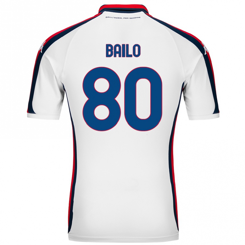 Kids Football Giorgio Bailo #80 White Away Jersey 2024/25 T-Shirt Canada