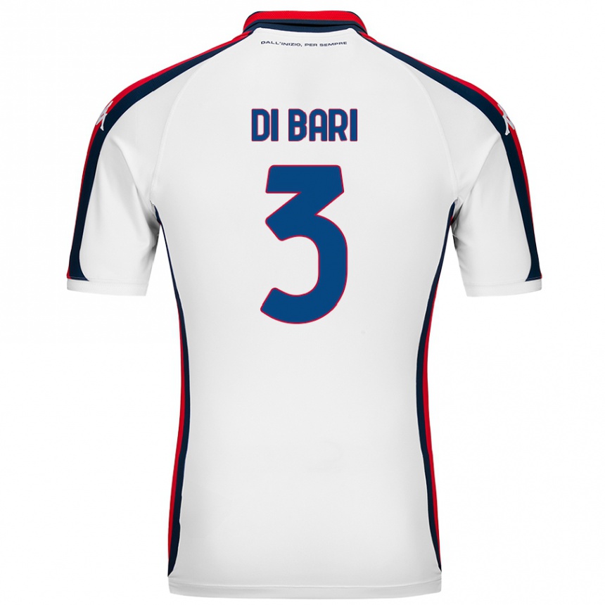 Kids Football Martina Di Bari #3 White Away Jersey 2024/25 T-Shirt Canada