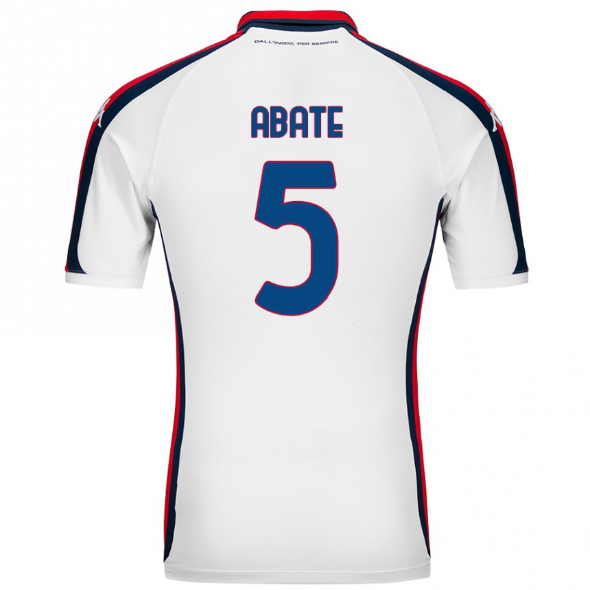 Kids Football Giada Abate #5 White Away Jersey 2024/25 T-Shirt Canada