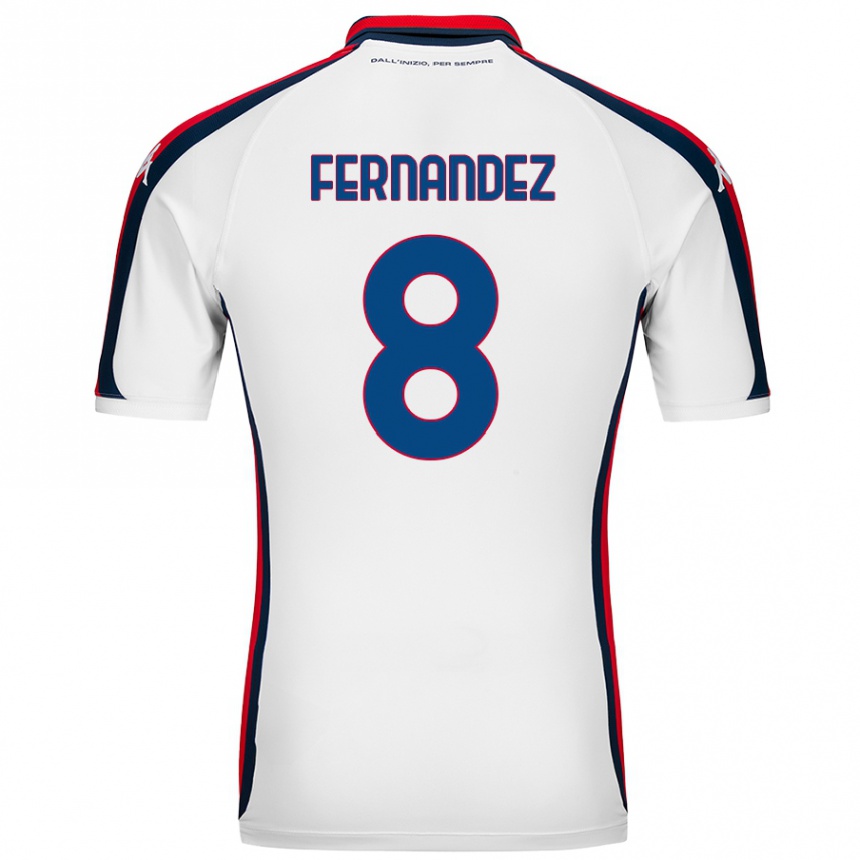 Kids Football Maria Fernandez #8 White Away Jersey 2024/25 T-Shirt Canada