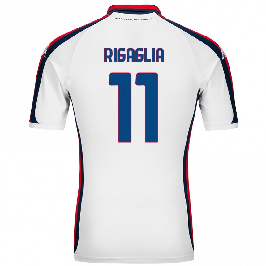 Kids Football Alison Rigaglia #11 White Away Jersey 2024/25 T-Shirt Canada