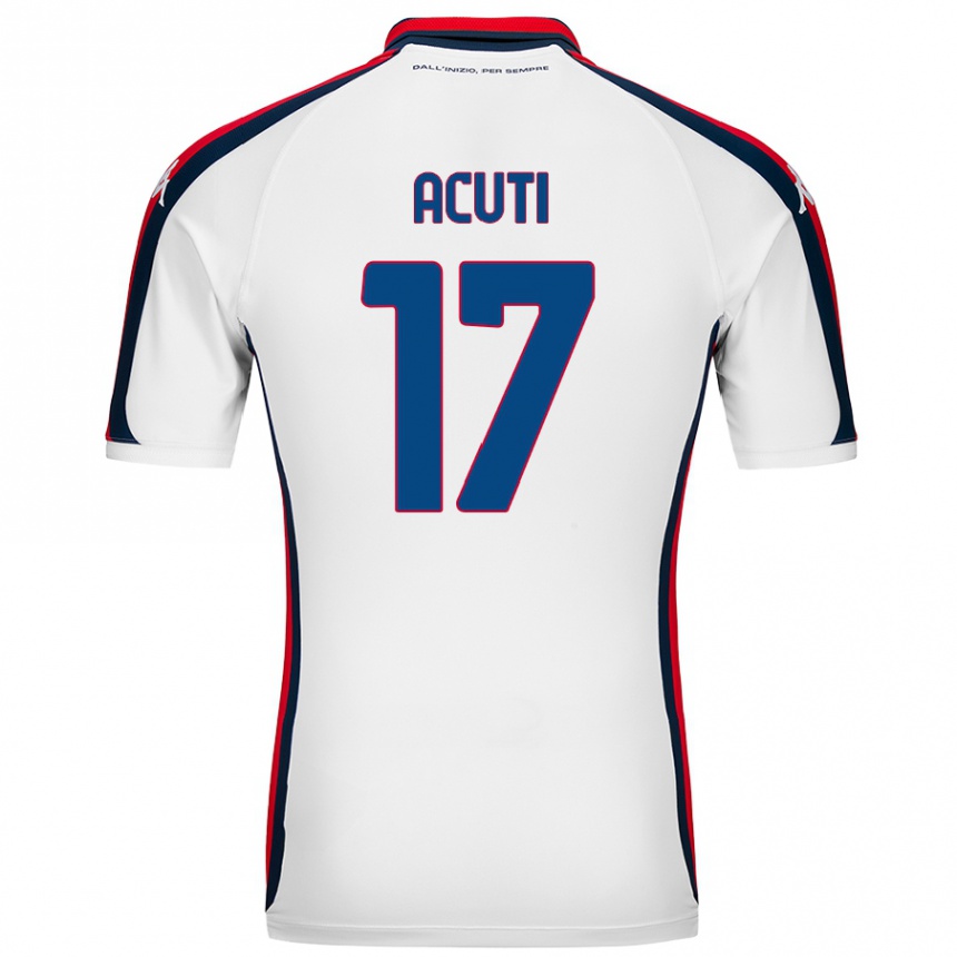 Kids Football Arianna Acuti #17 White Away Jersey 2024/25 T-Shirt Canada