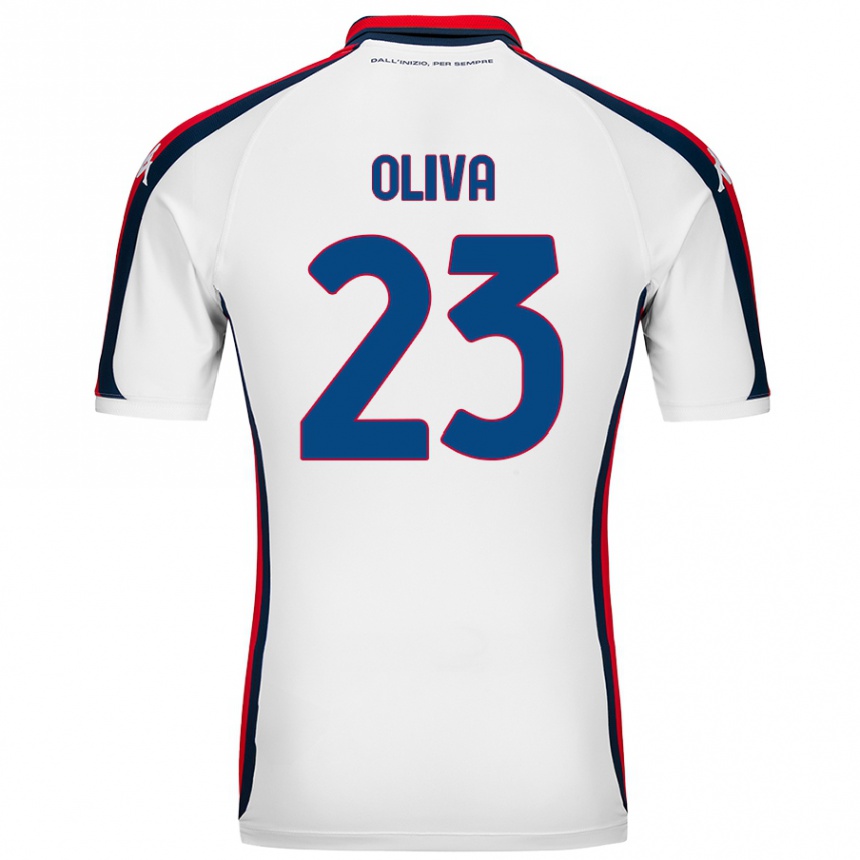 Kids Football Eleonora Oliva #23 White Away Jersey 2024/25 T-Shirt Canada