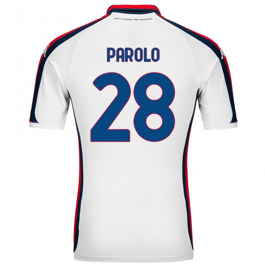 Kids Football Lucrezia Parolo #28 White Away Jersey 2024/25 T-Shirt Canada