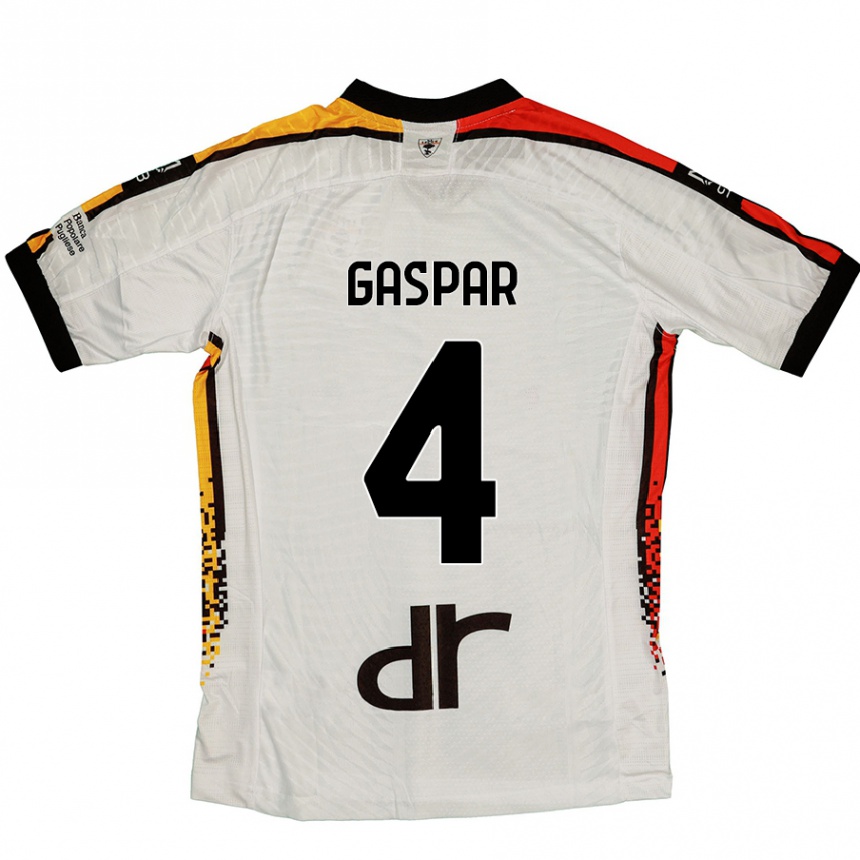 Kids Football Kialonda Gaspar #4 White Black Away Jersey 2024/25 T-Shirt Canada