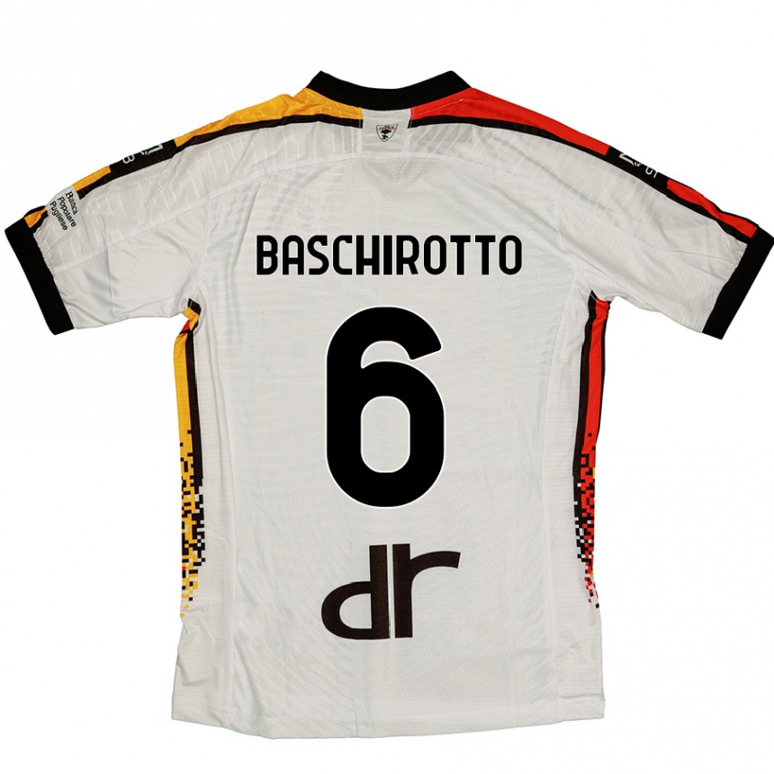 Kids Football Federico Baschirotto #6 White Black Away Jersey 2024/25 T-Shirt Canada