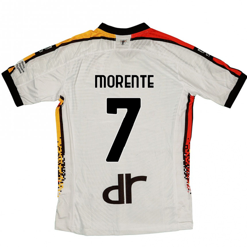 Kids Football Tete Morente #7 White Black Away Jersey 2024/25 T-Shirt Canada