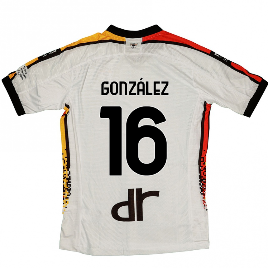 Kids Football Joan González #16 White Black Away Jersey 2024/25 T-Shirt Canada