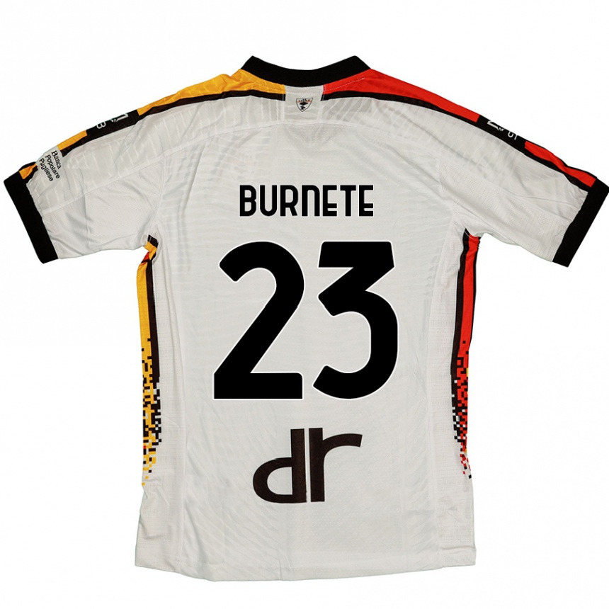 Kids Football Rareș Burnete #23 White Black Away Jersey 2024/25 T-Shirt Canada