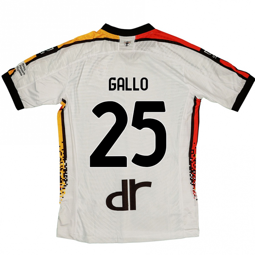 Kids Football Antonino Gallo #25 White Black Away Jersey 2024/25 T-Shirt Canada