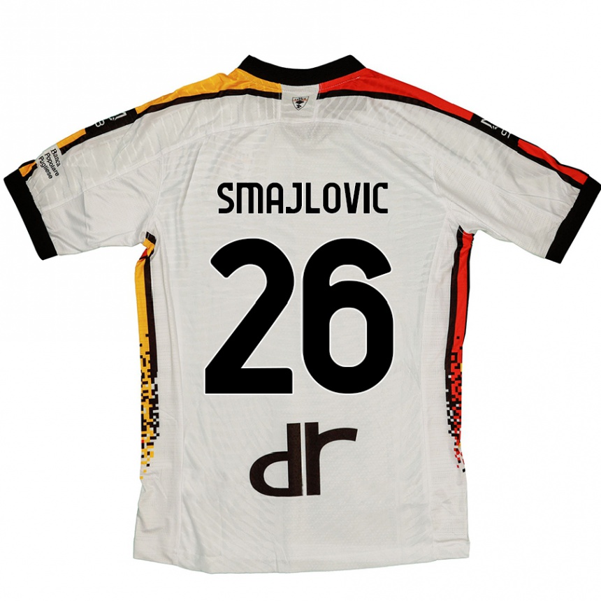 Kids Football Zinedin Smajlovic #26 White Black Away Jersey 2024/25 T-Shirt Canada