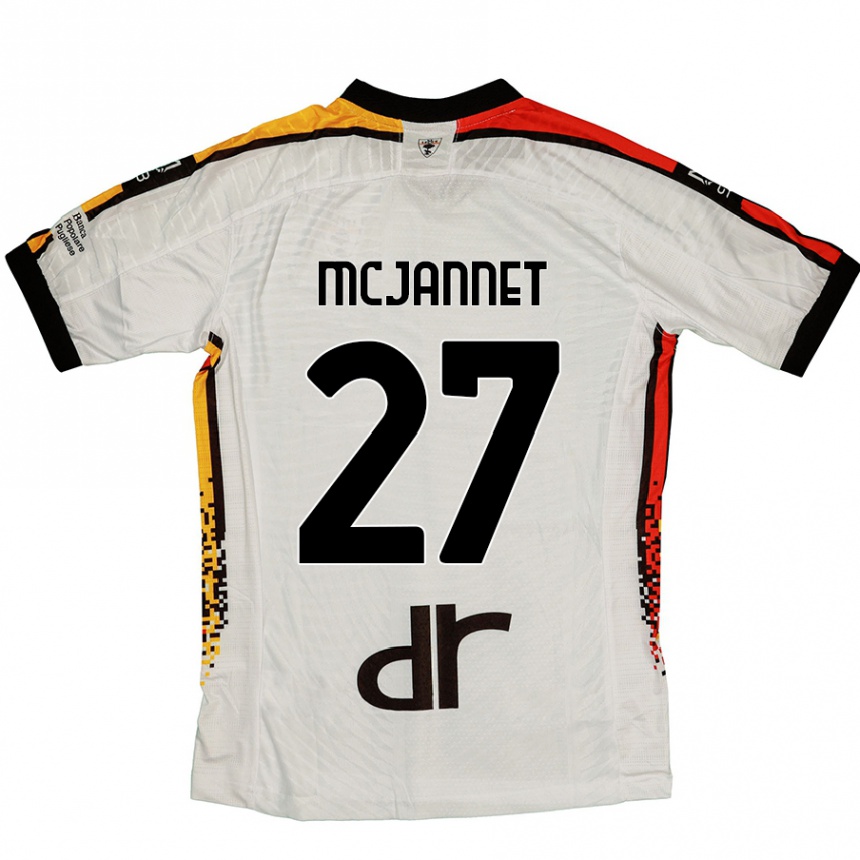 Kids Football Ed Mcjannet #27 White Black Away Jersey 2024/25 T-Shirt Canada